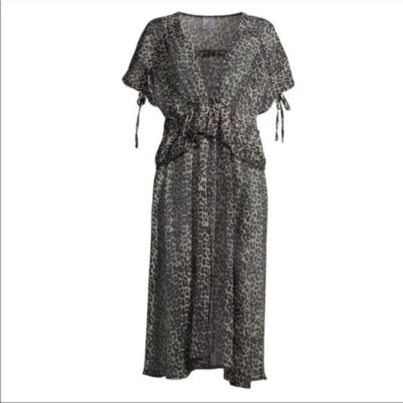 NWT TIME & TRU LEOPARD CHIFFON KIMONO 2XL-3XL - Picture 5 of 8